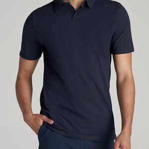American Tall Slub Self Collar Tall Polo Shirt in Navy Size XLXL / Tall / Navy